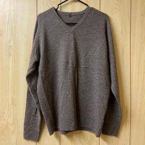 MUJI Men's Yak Blend Wool V Neck Sweater